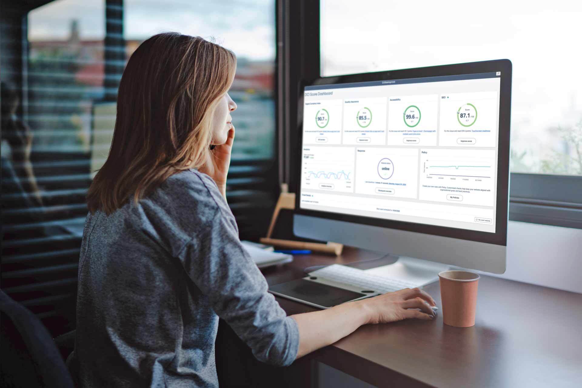 Woman In Front Of Screen