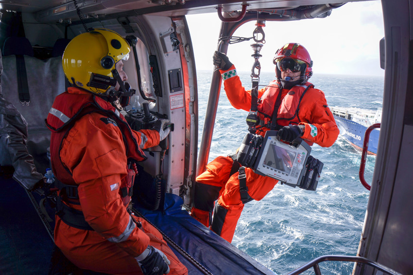 HEMS With Corpuls 3 Being Roped Off